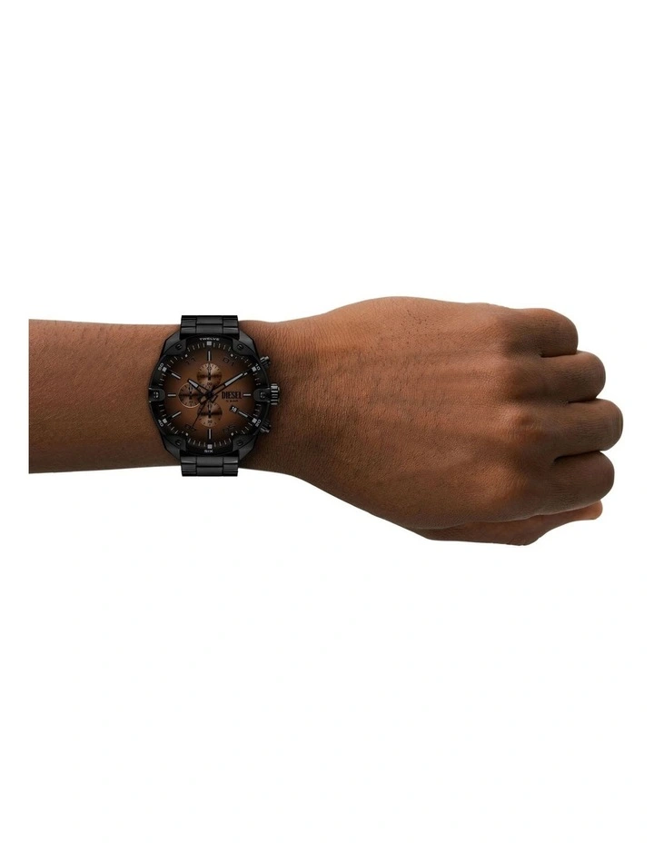 Spiked Chronograph Watches in Black image 4