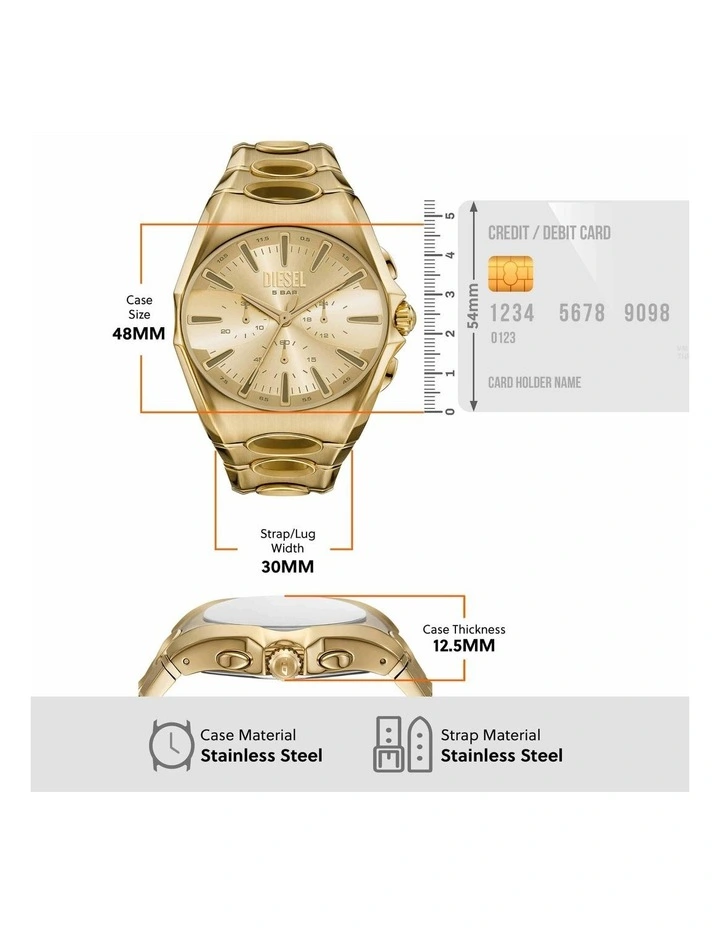 D-Curve Chronograph Watches in Gold image 5