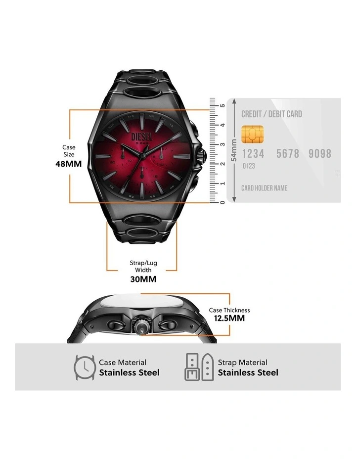 D-Curve Chronograph Watches in Black image 5