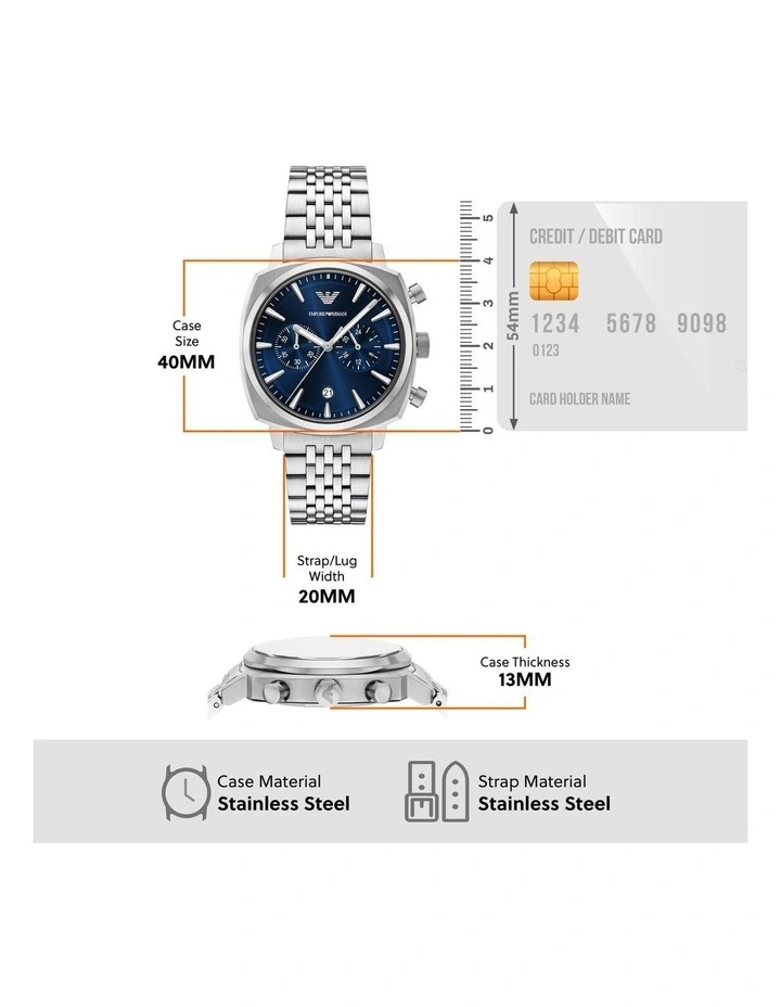 Chronograph Watches in Silver Tone image 5