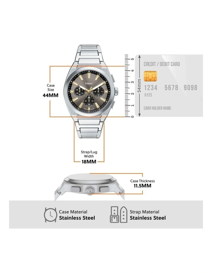 Everett Chronograph Watch in Silver image 5