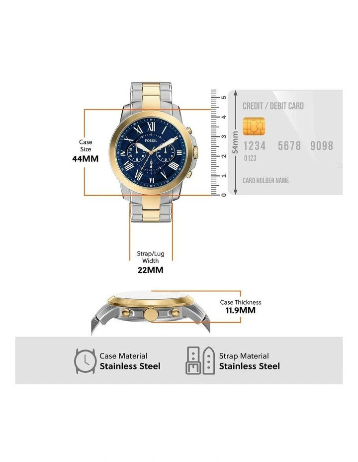 Grant Chronograph Watch in Multi image 5