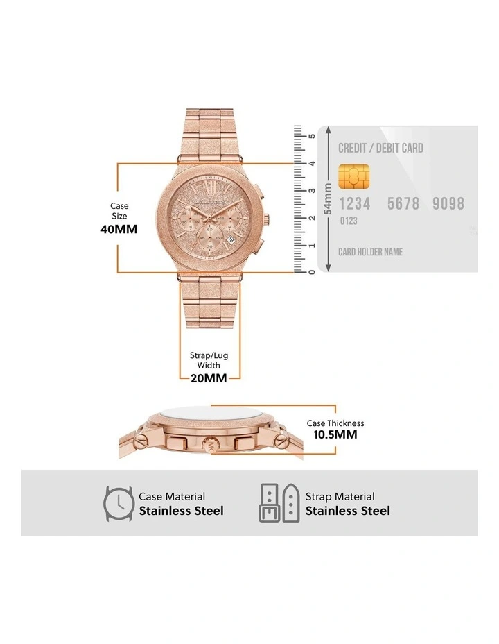 Billie Chronograph Watch in Rose Gold image 5
