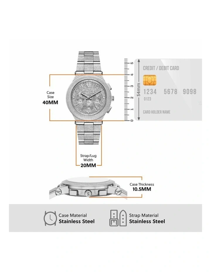 Billie Chronograph Watch in Silver image 5