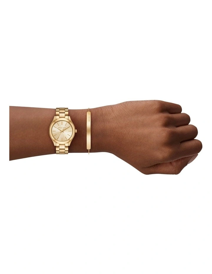 Slim Runway Analog Watch in Gold image 4