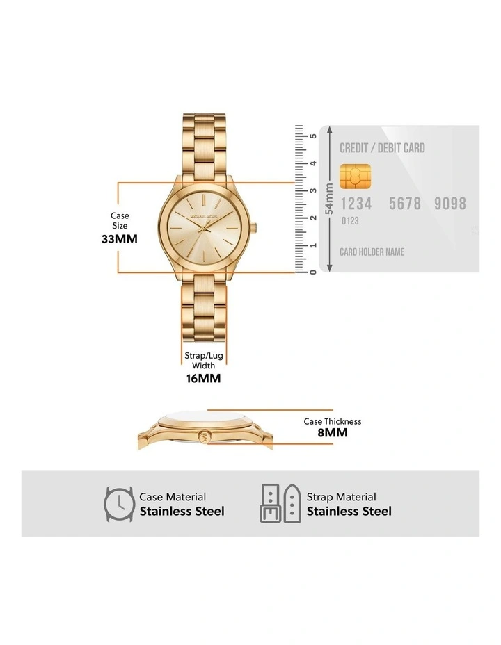 Slim Runway Analog Watch in Gold image 5