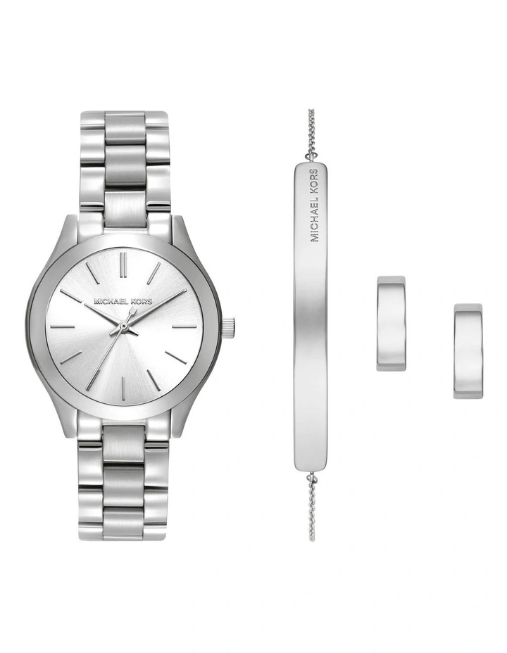 Slim Runway Analog Watch in Silver image 1
