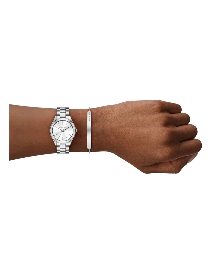 Slim Runway Analog Watch in Silver image 4