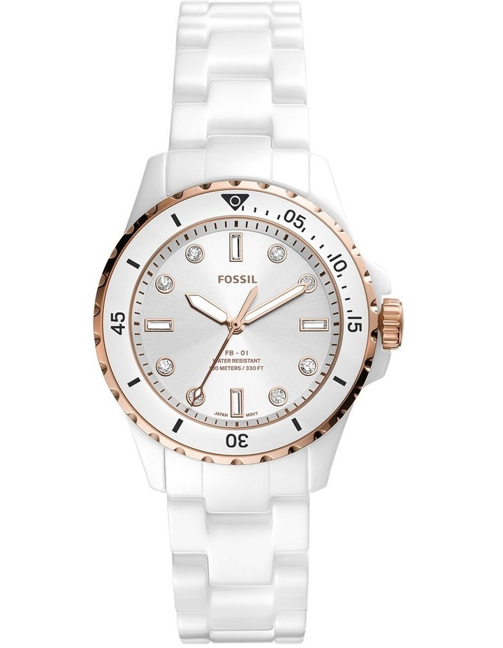 Fossil White Ceramic Analog Watch 