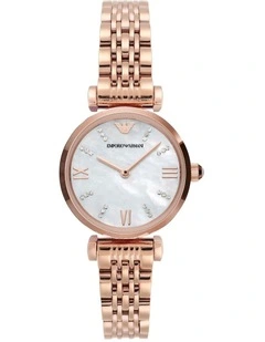 Gold-Tone Analogue Watch in Pink