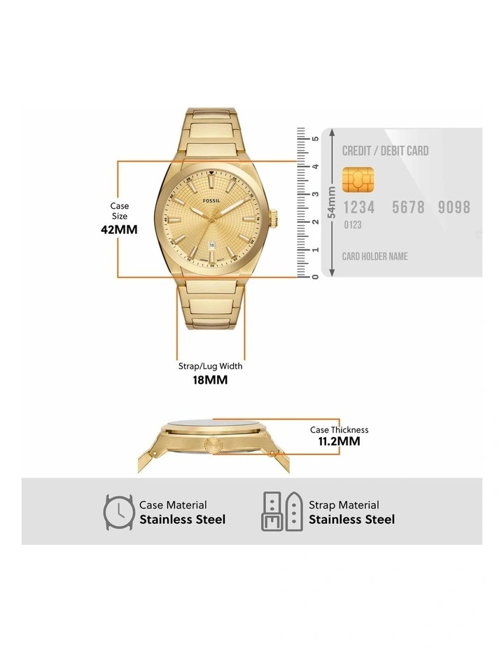 Everett Analogue Watch in Gold image 4