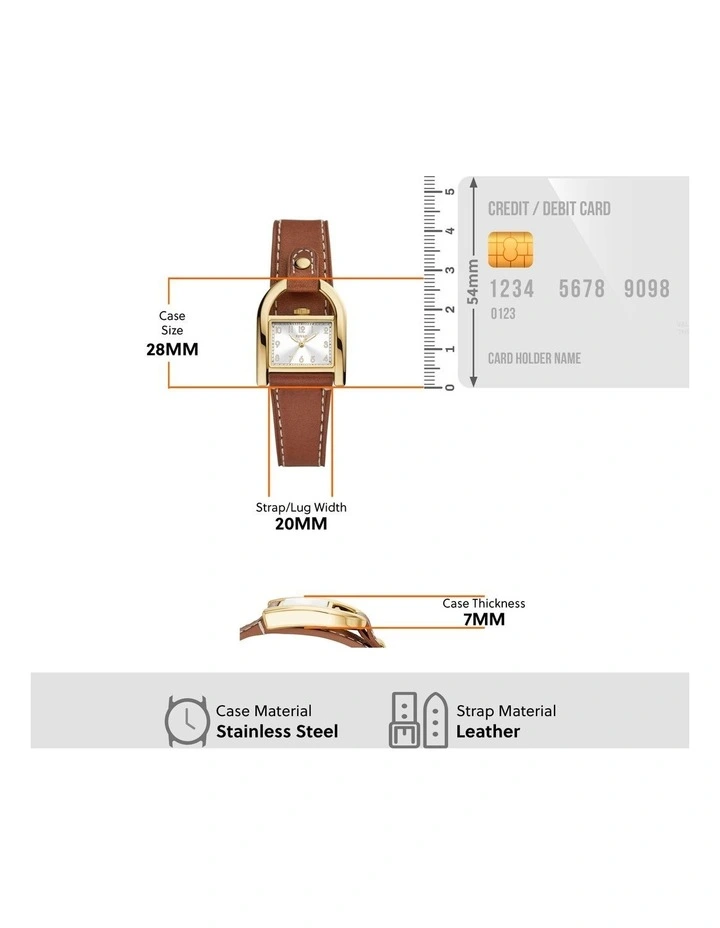 Harwell Analogue ES5264 Watch in Brown image 6