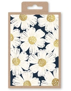 White Poppies on Black Note Cards Box of 10