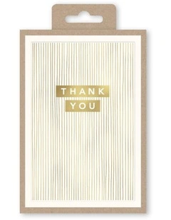 Gold Stripe Thank You Note Cards Box of 10