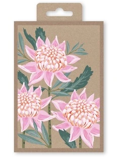 Note Cards Box of 10 in Pink Waratah