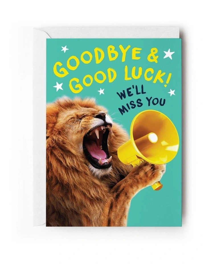 Large Card - Goodbye & Good Luck Lion image 1