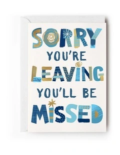 Large Leaving Job Scratchy Patchy Type Card in Multi