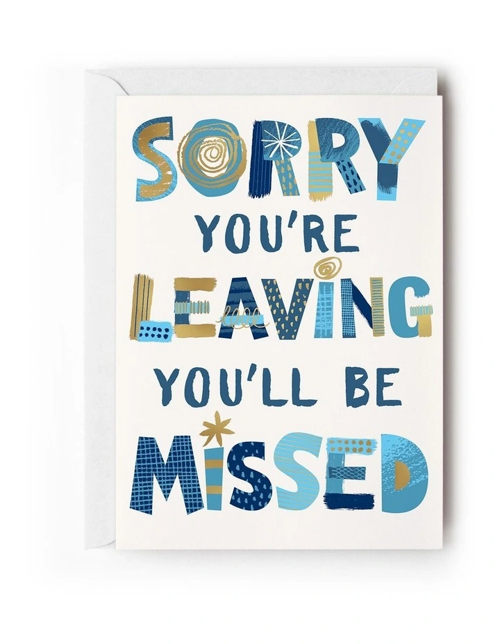 Large Leaving Job Scratchy Patchy Type Card in Multi image 1