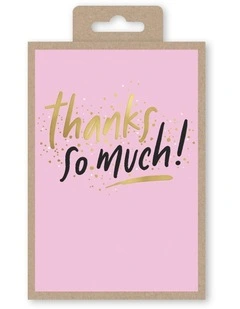 Note Cards Box of 10 - Thank You on Pink