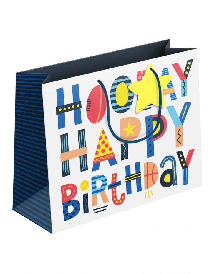 Extra Large Horizontal Gift Bag in Multi image 1