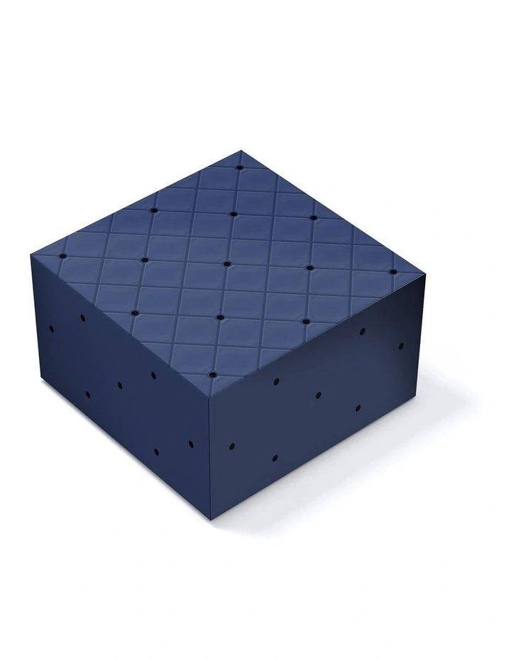 Medium Quilted Gift Box in Navy image 1