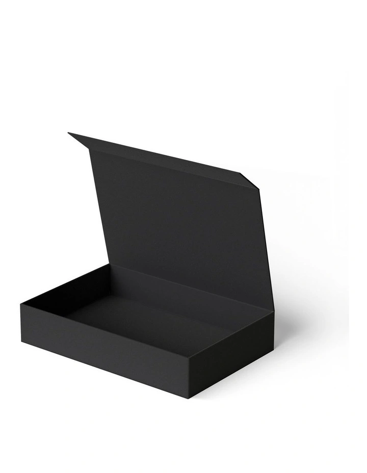Medium Magnetic Gift Box in White Poppies On Black image 2