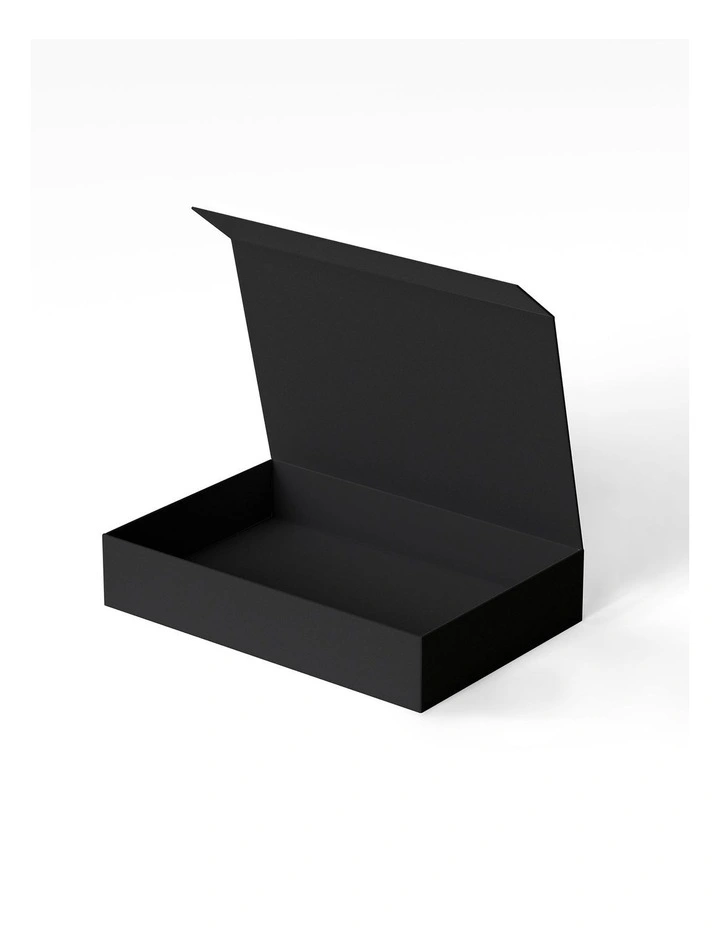 Large Magnetic Gift Box in White Poppies Black image 2