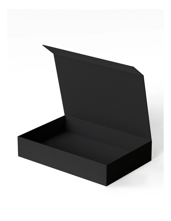 Extra Large Magnetic Gift Box in White Poppies Black image 2