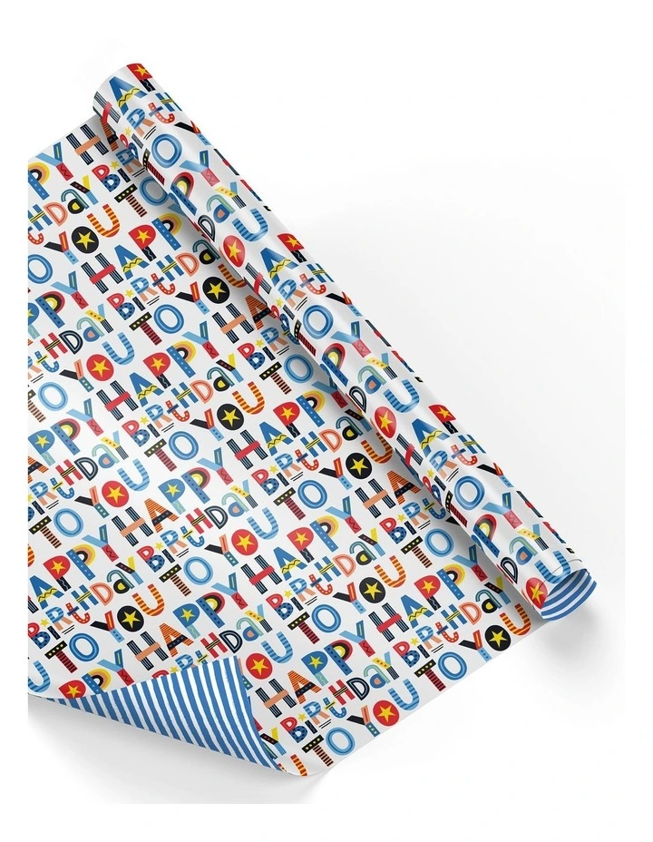 Birthday Type Roll Wrap in Multi image 1