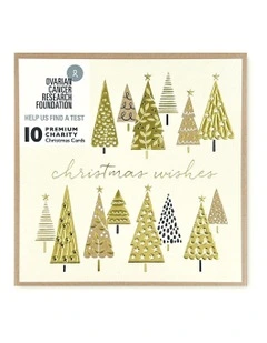 Ovarian Cancer Research Foundation Charity Boxed Christmas Cards in Pattern Trees Design