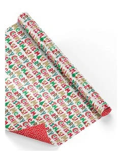 Christmas Roll Wrap - Mondo Type in Multi