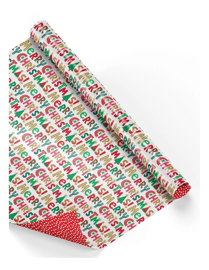 Christmas Roll Wrap - Mondo Type in Multi image 1