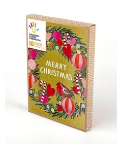 Charity Boxed Christmas Cards - Robin Wreath