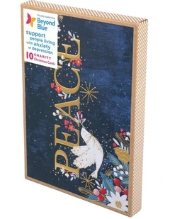 Christmas, Charity, Beyond Blue, Peace Typography & dove, Boxed cards