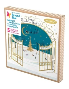 Christmas, Charity, Beyond Blue, Laser cut 3 fold card, Night skating, Boxed cards