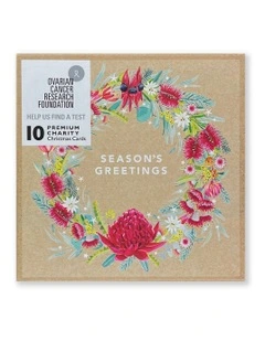 Ovarian Cancer Research Foundation Charity Boxed Christmas cards Bush Wreath Design