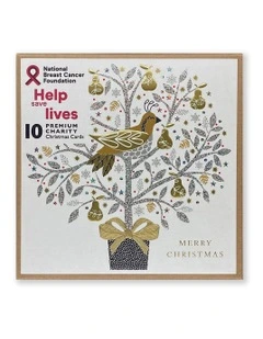 National Breast Cancer Foundation Charity Boxed Christmas cards Partridge Pear Design
