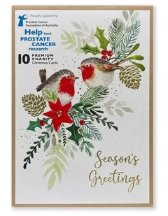 Prostate Cancer Foundation of Australia Charity Boxed Christmas cards Robin Sprig Design