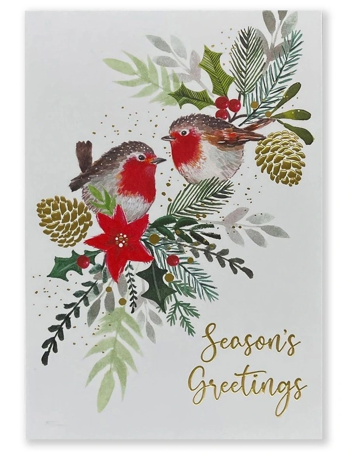 Prostate Cancer Foundation of Australia Charity Boxed Christmas cards Robin Sprig Design image 2