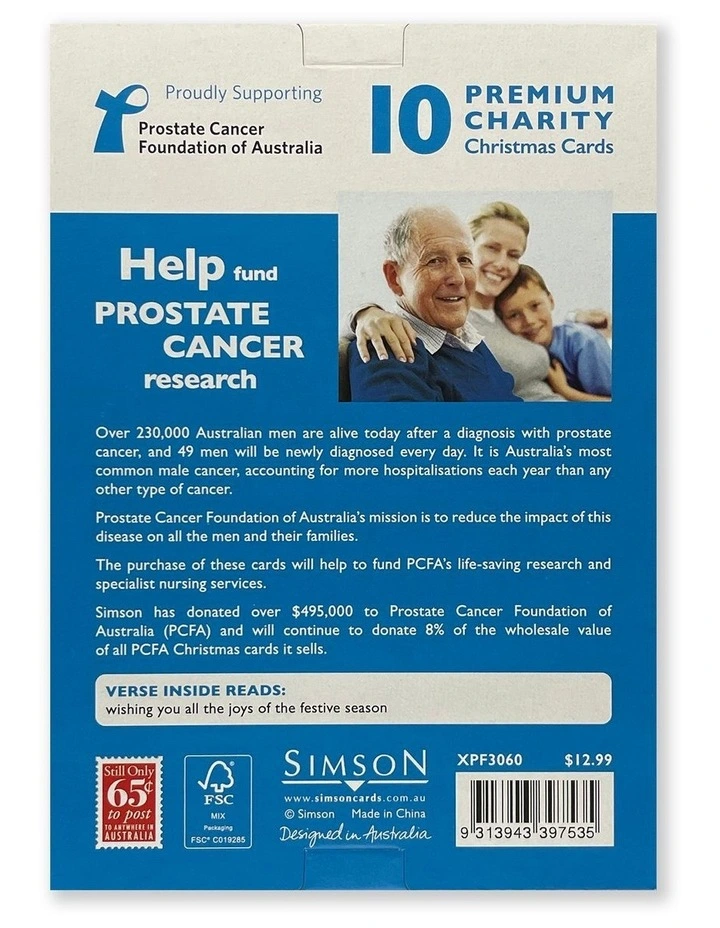 Prostate Cancer Foundation of Australia Charity Boxed Christmas cards Robin Sprig Design image 5