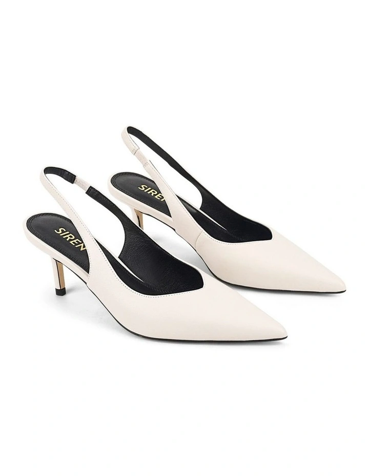 Yory Slingback Kitten Heels in Chalk White image 2