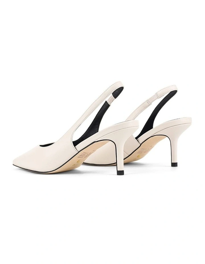 Yory Slingback Kitten Heels in Chalk White image 3