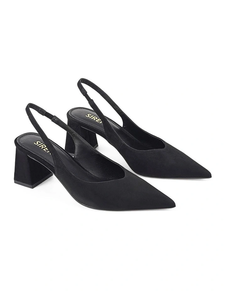 Yankee Slingback Block Heel in Black Suede image 2