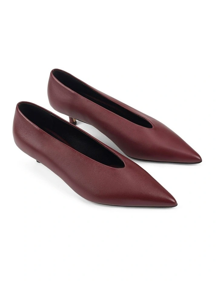 Flynn Point Toe Pumps in Wine image 2