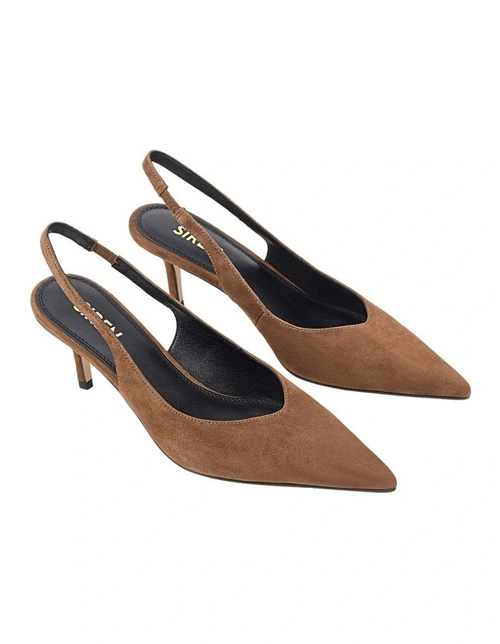 Yory Slingback Kitten Heels in Toffee Brown image 2