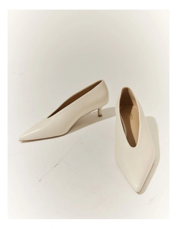 Flynn Point Toe Pumps in Cream White image 2