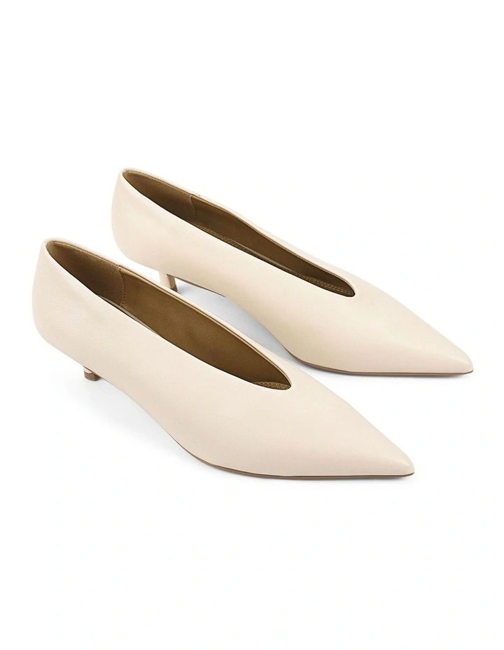 Flynn Point Toe Pumps in Cream White image 3