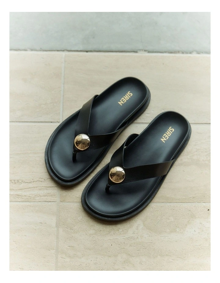 Lani Footbed Sandals in Black image 2