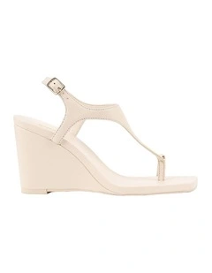 Melbourne Strappy Wedges Sandal in Cream White