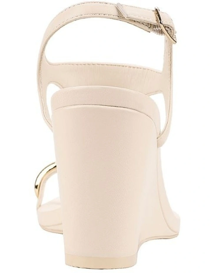 Melbourne Strappy Wedges Sandal in Cream White image 3